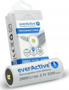 EverActive Akumulator 26650 3,7V Li-ion 5200 mAh micro USB 1