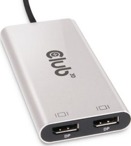 System przekazu sygnału AV Club 3D Club3D Video hub Thunderbolt 3 na 2x DP, Dual 4K60Hz nebo Single 8K60Hz/4K120Hz 2