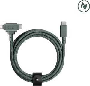 Kabel USB Native Union USB-C - USB-C + Lightning 1.5 m Zielony (BELT-CCL-GRN-NP) 1