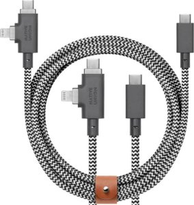 Kabel USB Native Union USB-C - USB-C + Lightning 2.4 m Czarno-biały (BELT-PROCCL-ZEB-NP) 1