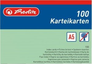 Herlitz Herlitz Karteikarte  A5 liniert grün           100er Packung 2