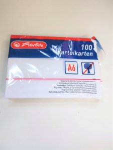 Herlitz Karta indeksowa A6 gładka biały opakowanie 100 sztuk 2