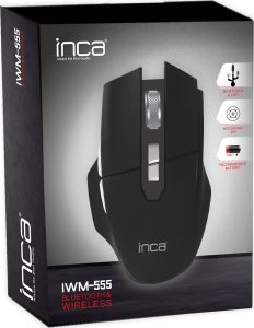 Mysz Inca INCA Maus IWM-555     1600 DPI,Wireless & BT,Akku,USB-C, SW retail 4