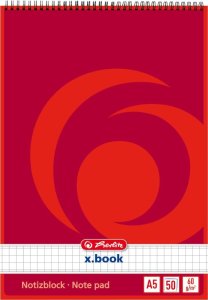 Herlitz Herlitz Spiralnotizblock A5 50 Blatt kariert 1