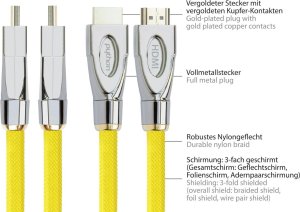 Kabel PYTHON Python HDMI« 2.0 Kabel 4K2K Nylongeflecht gelb 0,5m 2