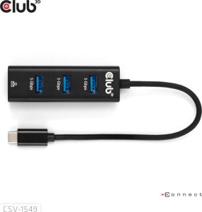 HUB USB Club 3D Club3D USB-Hub USB Typ-C 3.2 > 3x USB Typ A       1Gbps retail 1