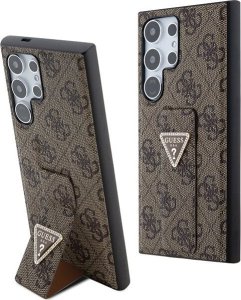 Guess Guess Grip Stand 4G Triangle Strass Logo - Etui Samsung Galaxy S24 Ultra (brązowy) 1