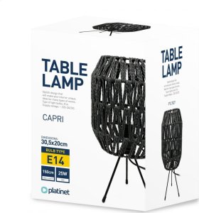 Platinet PLATINET TABLE RATTAN LAMP LAMPA RATTANOWA DARK BROWN CAPRI [45752] 3
