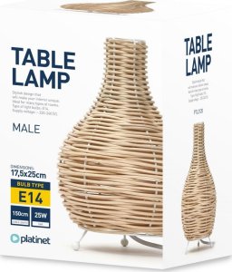 Platinet PLATINET TABLE RATTAN LAMP LIGHT BROWN S SHAPE MALE [45755] 3