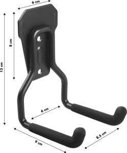 Maclean Uchwyt ścienny do garażu  Maclean, na opony, narzędzia ogrodnicze, drabinę, węże ogrodowe, stalowy, max. obciążenie 35kg, MC-439 5