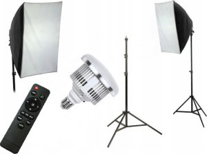 Zestaw studyjny Xrec Zestaw 5w1 Lampa Led 200w (1600w) 3000-6500k + Pilot Softbox 50x70cm Statyw 230cm / Led803 1