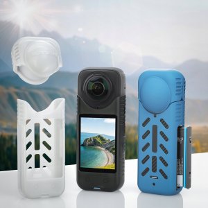 SunnyLife Dekielek Na Obiektyw + Obudowa Silikonowa Osłona Ochrona Do Insta360 X4 / X 4 / X4-bht818-tr Biały 4