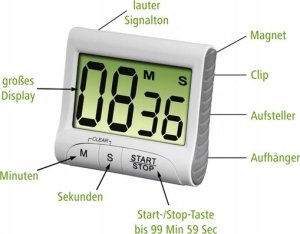 Minutnik Hama Cyfrowy Biały (001113190000) 10