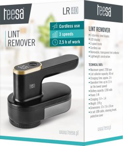 Golarka do ubrań Teesa Bezprzewodowa LR40 , LED, 3 prędkości , 6 noży 7