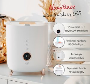 Nawilżacz powietrza Adler Nawilżacz ultradźwiękowy Adler AD 7972 wyświetlacz LED 16