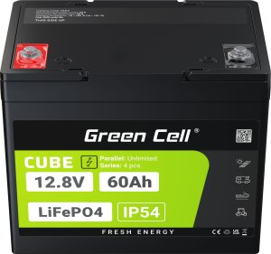 Green Cell Green Cell CUBE Akumulator LiFePO4 60Ah 12.8V 768Wh Litowo-Żelazowo-Fosforanowy do Silników elektrycznych, Kampera, Podnośników 7