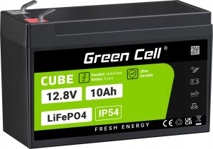 Green Cell CUBE Akumulator LiFePO4 10Ah 12.8V 128Wh Litowo-Żelazowo-Fosforanowy do zasilania i oświetlenia awaryjnego, central 1