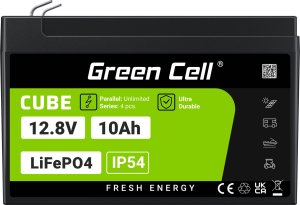 Green Cell CUBE Akumulator LiFePO4 10Ah 12.8V 128Wh Litowo-Żelazowo-Fosforanowy do zasilania i oświetlenia awaryjnego, central 5
