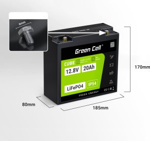 Green Cell Green Cell CUBE akumulator LiFePO4 20Ah 12.8V 256Wh Litowo-Żelazowo-Fosforanowy do Traktorka, Kosiarki, Pojazdów elektrycznych 2