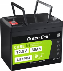 Green Cell Green Cell CUBE Akumulator LiFePO4 80Ah 12.8V 1024Wh Litowo-Żelazowo-Fosforanowy do Kampera, Urządzeń czyszczących, Kemping 1