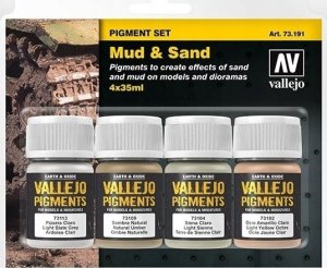 Vallejo Vallejo: 73.191 - Pigment Set - Mud & Sand (4x35 ml) 1