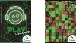 MAJEWSKI Zeszyt A4 32k linia podwójna dwukolorowa laminowany ST.RIGHT p15, mix cena za 1 szt 3