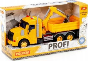 Polesie Polesie 96111 "Profi", samochód burtowy z koparką inercyjny, ze światłem i dźwiękiem, żółty w pudełku 1