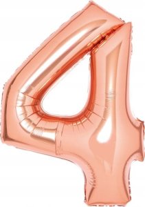 AMSCAN Balon foliowy cyfra 4 różowe złoto 51x66cm 9913219 1