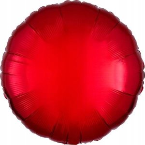 AMSCAN Balon foliowy metalik czerwony okrągły 43cm 9914083 1