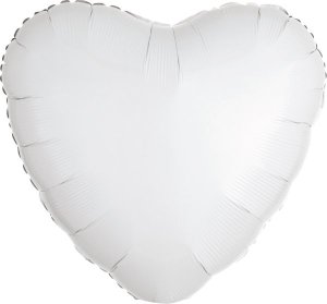 AMSCAN Balon foliowy metalik biały serce 43cm luzem 9914090-92 1