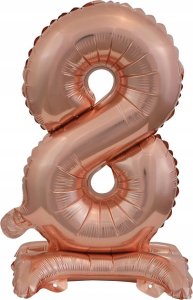 AMSCAN Balon foliowy mini cyfra 8 ze stopką różowe złoto 22x40cm 9911741 1