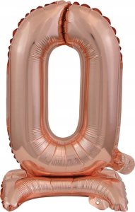 AMSCAN Balon foliowy mini cyfra 0 ze stopką różowe złoto 22x40cm 9911733 1