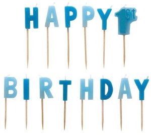 AMSCAN Świeczki urodzinowe na pikierku First Birthday Boy 14szt 1