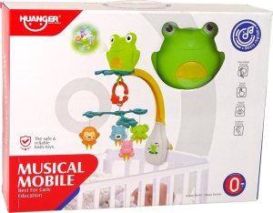 LeanToys Karuzela Do Łóżeczka Zwierzątka Zielona Żaba Melodie 5