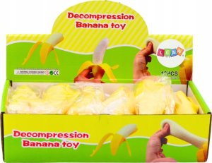 LeanToys Gniotek Banan Ze Skórką Rozciągliwy Gumowy Żółty 3