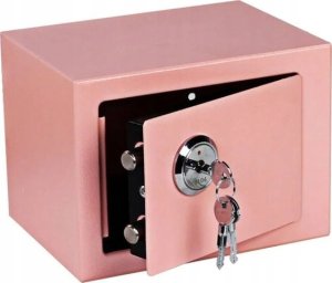ExtraLink EXTRALINK HOME SEJF DOMOWY BIUROWY SKRYTKA NA KLUCZ MOCNY SOLIDNY KASA PANCERNA S-404-RÓŻOWY 1