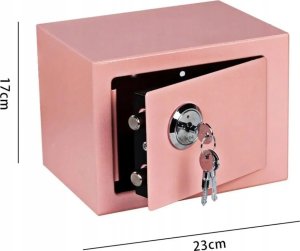 ExtraLink EXTRALINK HOME SEJF DOMOWY BIUROWY SKRYTKA NA KLUCZ MOCNY SOLIDNY KASA PANCERNA S-404-RÓŻOWY 3