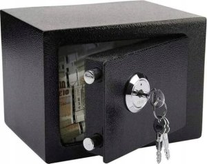 ExtraLink EXTRALINK HOME SEJF DOMOWY BIUROWY SKRYTKA NA KLUCZ MOCNY SOLIDNY KASA PANCERNA S-404-CZARNY 1