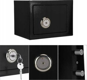 ExtraLink EXTRALINK HOME SEJF DOMOWY BIUROWY SKRYTKA NA KLUCZ MOCNY SOLIDNY KASA PANCERNA S-404-CZARNY 4