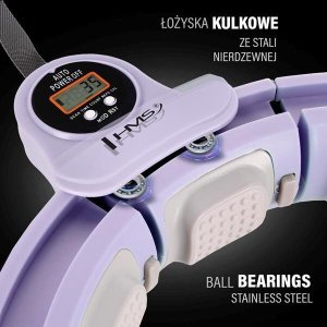 HMS ZESTAW HULA HOP MAGNETYCZNY VIOLET HHM13 Z LICZNIKIEM HMS + PAS WYSZCZUPLAJĄCY BR163 BLACK 13