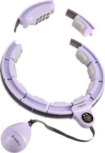 HMS ZESTAW HULA HOP MAGNETYCZNY VIOLET HHM13 Z LICZNIKIEM HMS + PAS WYSZCZUPLAJĄCY BR163 BLACK 17