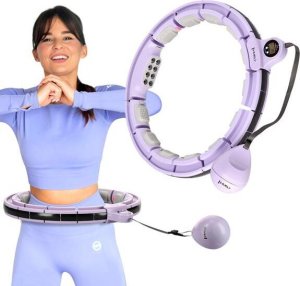 HMS ZESTAW HULA HOP MAGNETYCZNY VIOLET HHM13 Z LICZNIKIEM HMS + PAS WYSZCZUPLAJĄCY BR163 BLACK 3