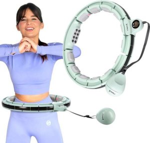 HMS ZESTAW HULA HOP MAGNETYCZNY GREEN HHM13 Z LICZNIKIEM HMS + PAS WYSZCZUPLAJĄCY BR163 BLACK 3