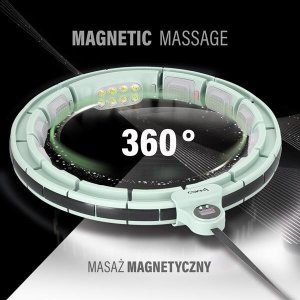 HMS ZESTAW HULA HOP MAGNETYCZNY GREEN HHM13 Z LICZNIKIEM HMS + PAS WYSZCZUPLAJĄCY BR163 BLACK 6