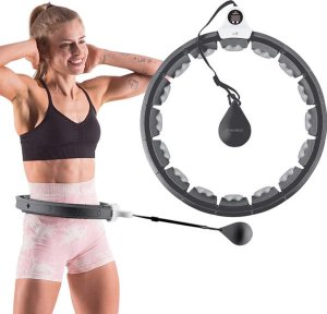 HMS ZESTAW HULA HOP HHW06 BLACK Z PIŁKĄ GRAWITACYJNĄ I LICZNIKIEM HMS + PAS BR163 BLACK PLUS SIZE 2