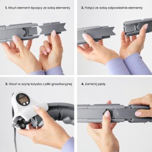 HMS ZESTAW HULA HOP HHW06 BLACK Z PIŁKĄ GRAWITACYJNĄ I LICZNIKIEM HMS + PAS BR163 BLACK PLUS SIZE 7