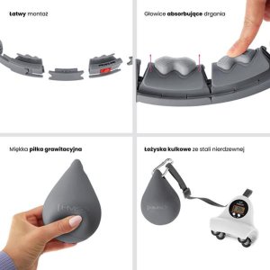 HMS ZESTAW HULA HOP HHW06 BLACK Z PIŁKĄ GRAWITACYJNĄ I LICZNIKIEM HMS + PAS BR163 BLACK PLUS SIZE 10