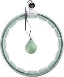 HMS ZESTAW HULA HOP MAGNETYCZNY GREEN HHM15 Z LICZNIKIEM + PAS WYSZCZUPLAJĄCY BR163 RED 16