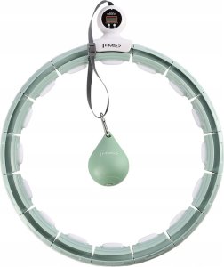 HMS ZESTAW HULA HOP MAGNETYCZNY GREEN HHM15 Z LICZNIKIEM + PAS WYSZCZUPLAJĄCY BR163 RED 22