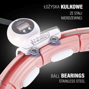 HMS ZESTAW HULA HOP MAGNETYCZNY PINK HHM15 Z LICZNIKIEM HMS + PAS WYSZCZUPLAJĄCY BR163 RED 10